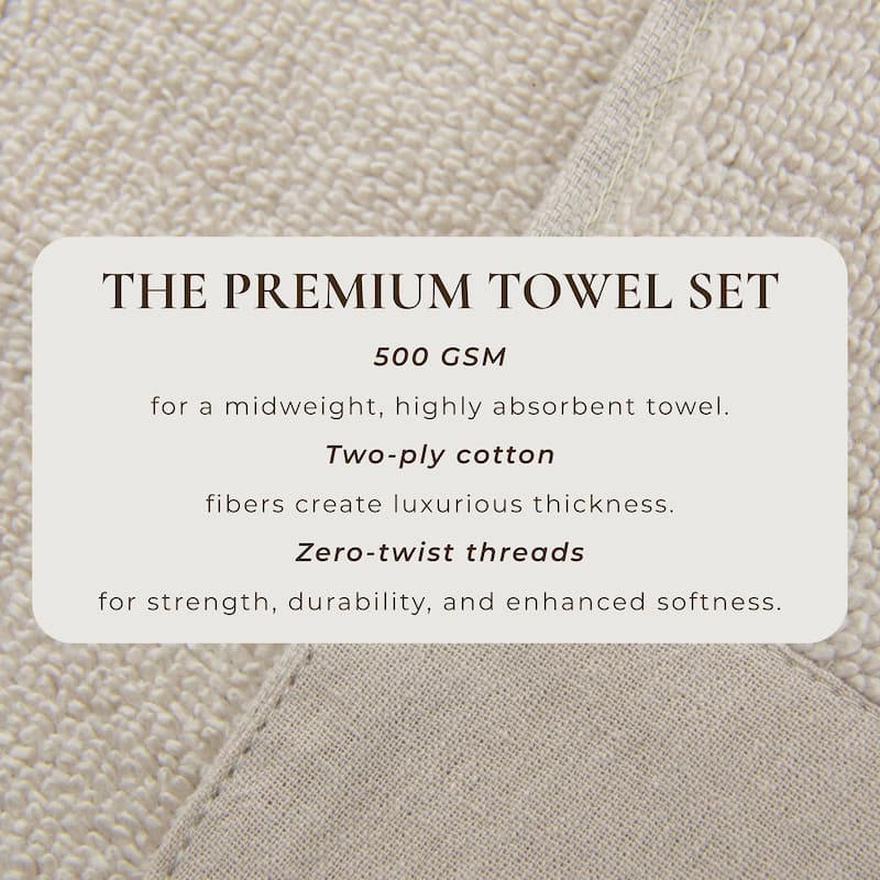 Linery & Co. Ultra-Soft Cotton and Linen Like Border Towel Set