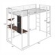 preview thumbnail 6 of 4, Twin Metal Loft Bed with 2 Shelves and one Desk ,WHITE