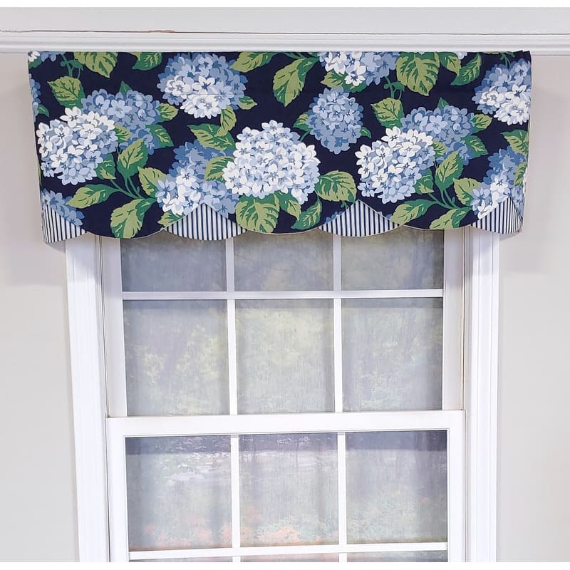 RLF Home Design Summerwind Petticoat Window Valance - Navy