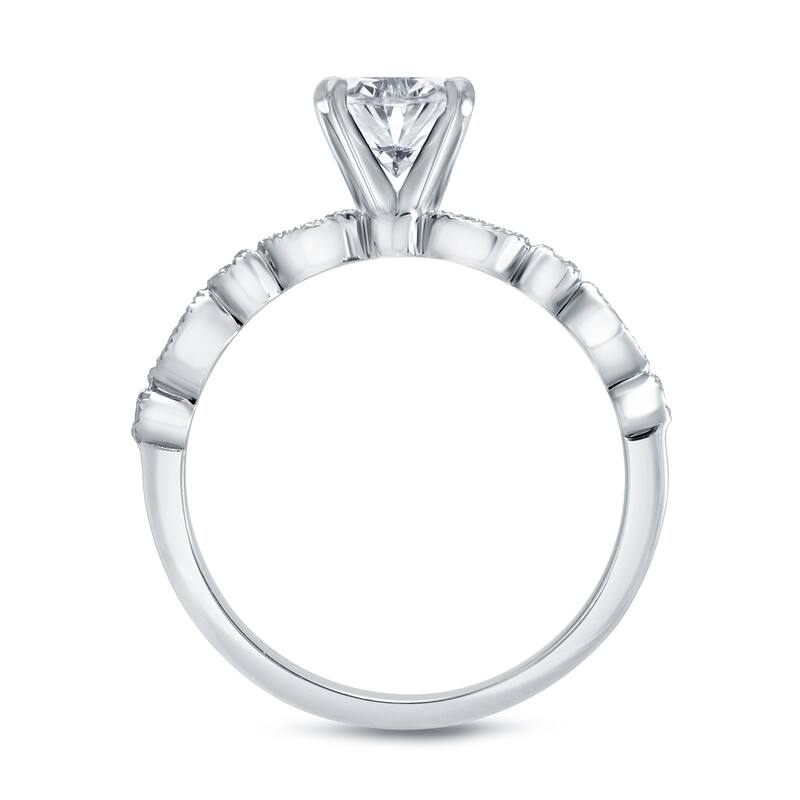 Auriya 14k Gold 3/4ctw Vintage Oval Diamond Engagement Ring Set