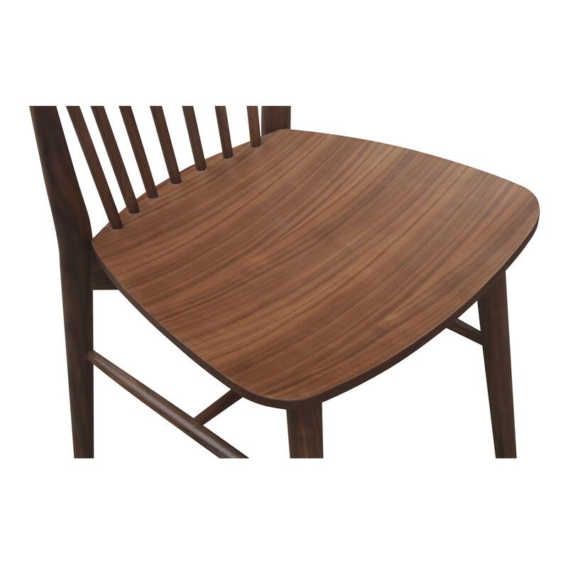 NADAAL STUDIOS Briar Dining Chair, Spindle Back, Solid Walnut Frame, Walnut Finish - Set of 2