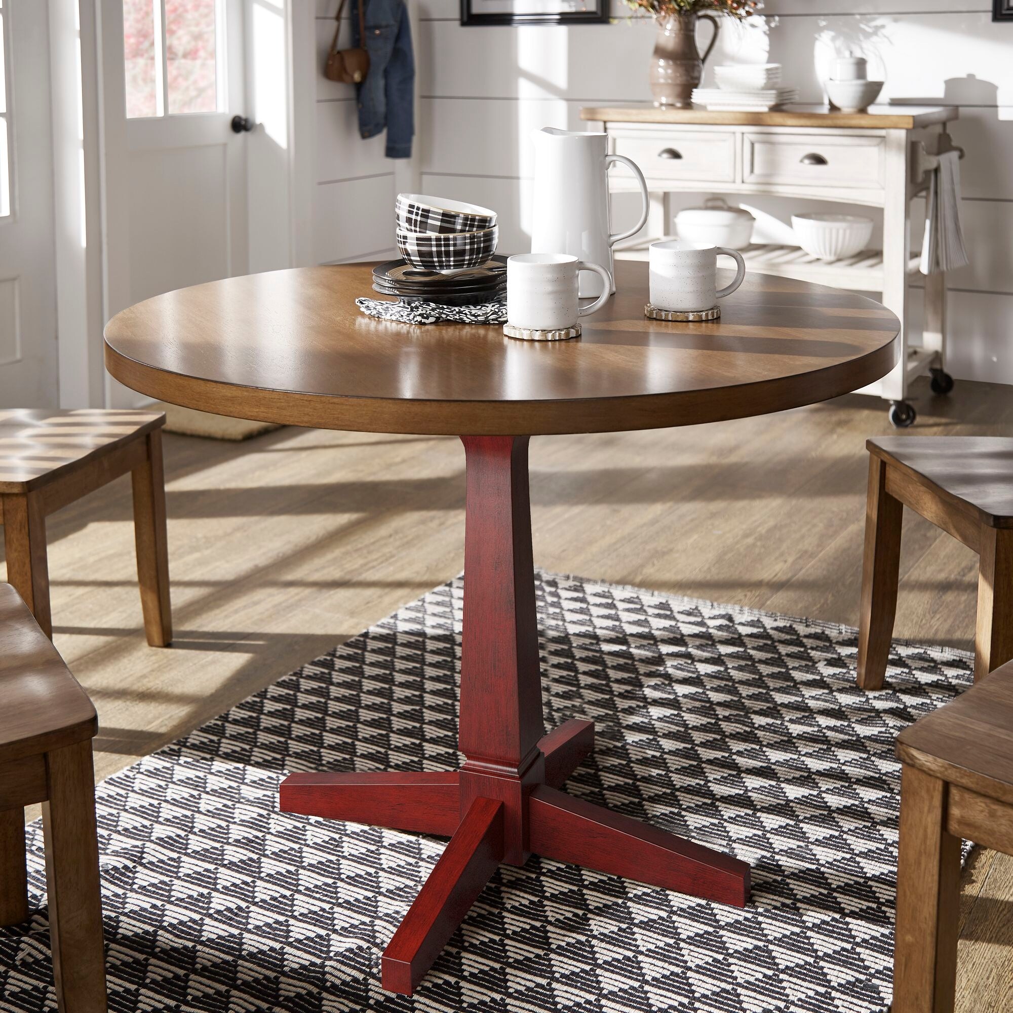 Eleanor Round Two-Tone Dining Table by iNSPIRE Q Classic On