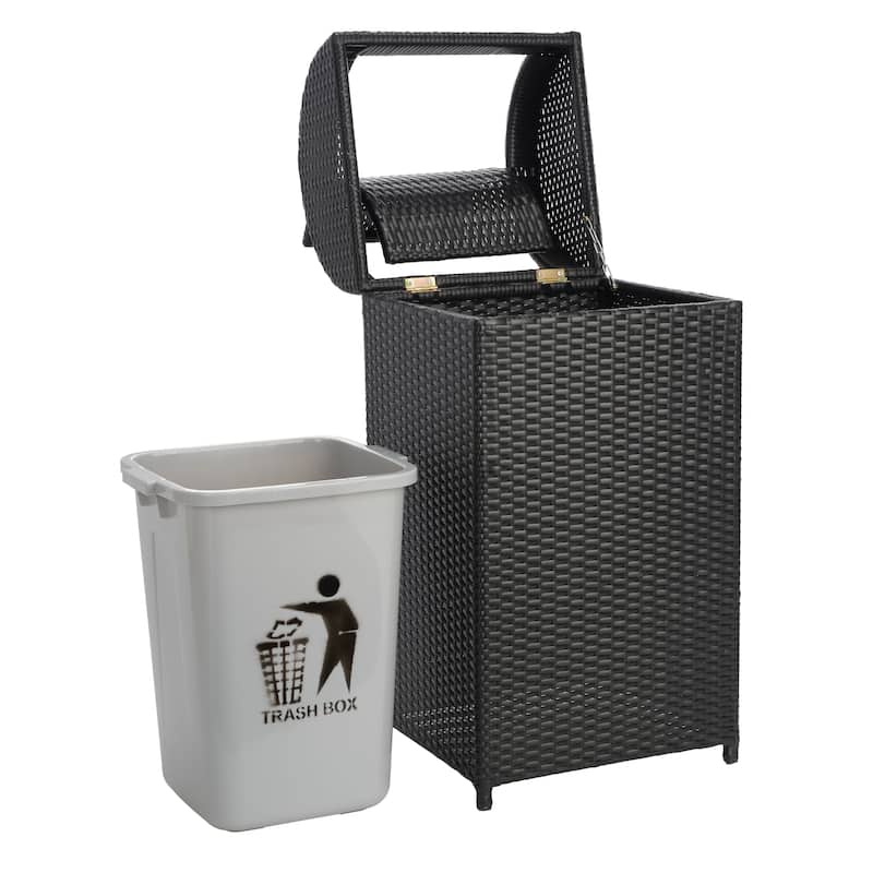 SAFAVIEH Outdoor Mazeli Trash Bin (Fully Assembled)