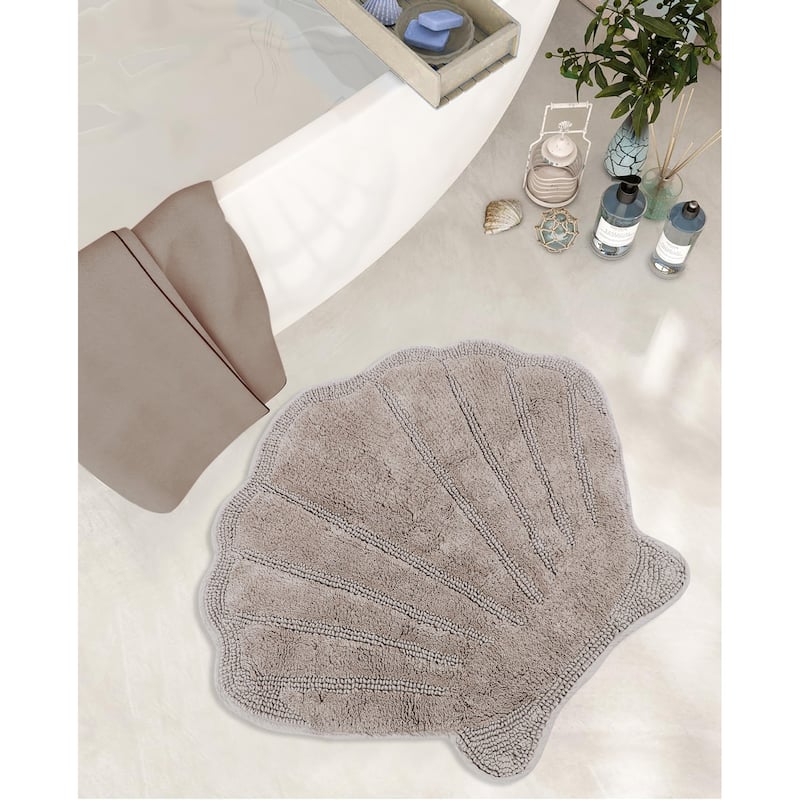 Better Trends Seashell Bath Rug 100% Cotton Absorbent Reversible Bathroom Mat Marilyn Collection