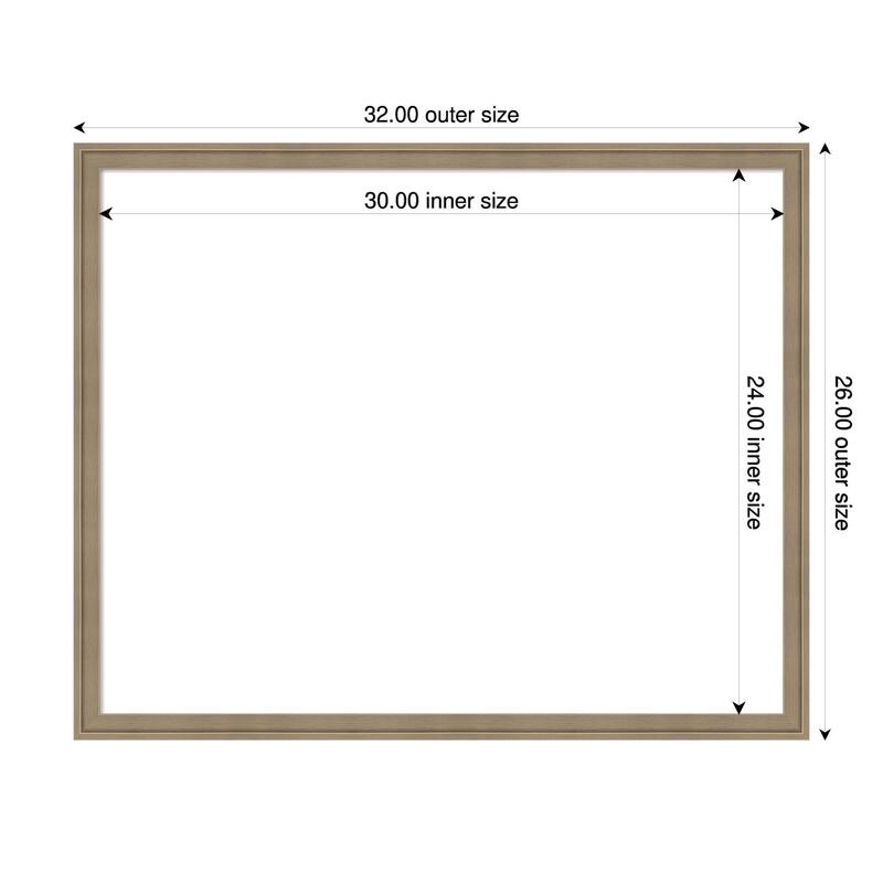 Amanti Art Florence Gold Framed Dry Erase Magnetic Board - 32 x 26 in - Florence Light Brown