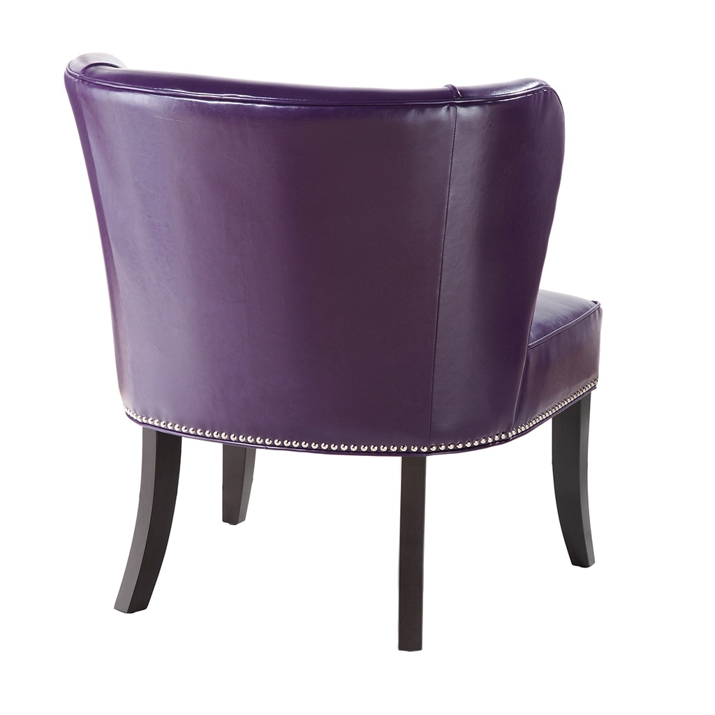 Purple leather hotsell accent chair