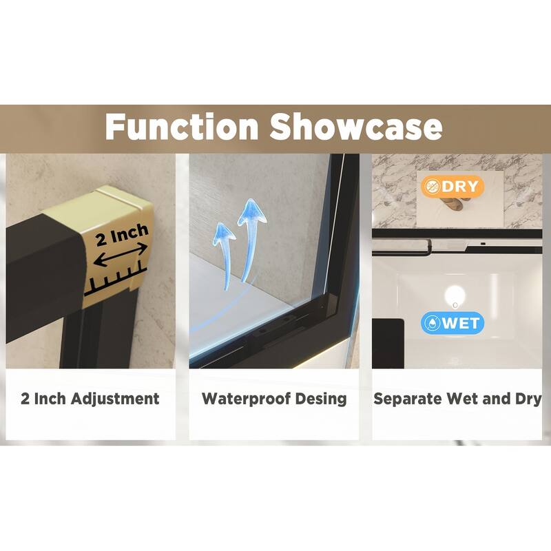 Premium Double Sliding Shower Door with Tempered Glass and Aluminum Frame for Stylish Bathrooms