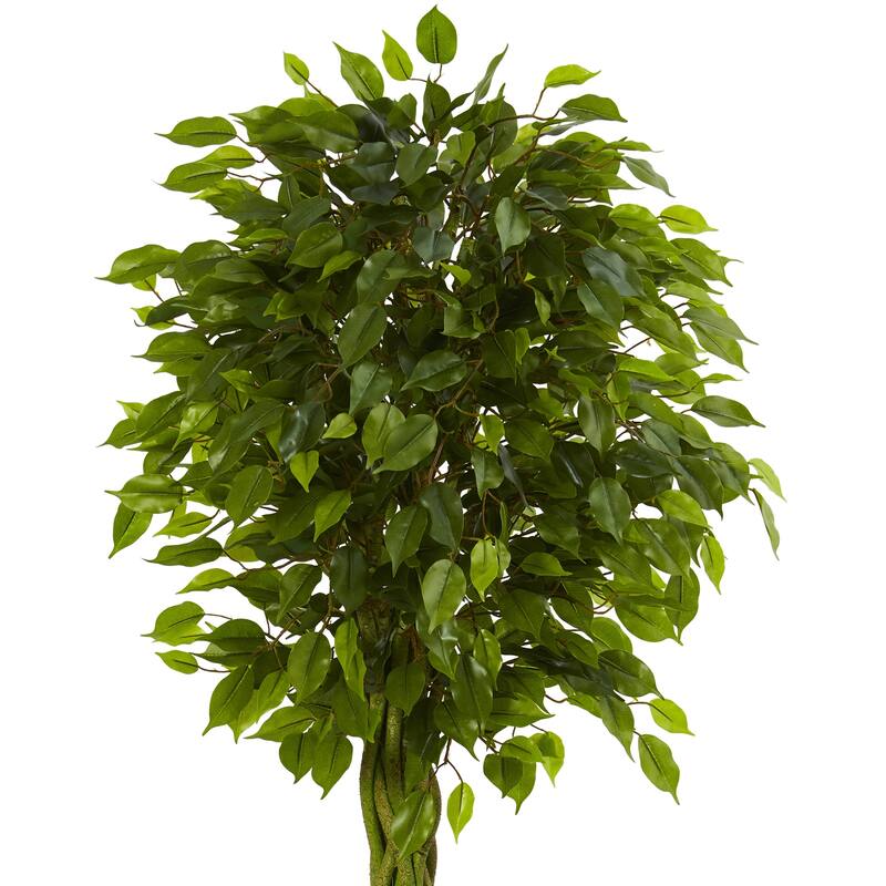 Artificial Tree with Planter - 6.5ft Indoor Outdoor Faux Tree - Elegant Braided Design - Home Decor Accent - 6.5ft.