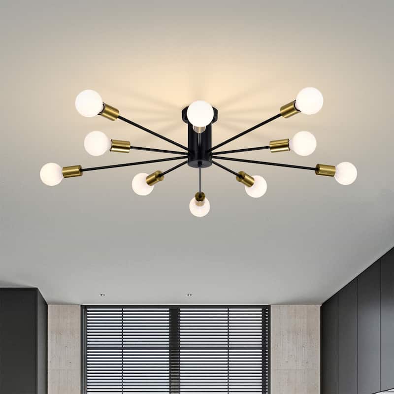 Pimlin 10-Light Baton Style Semi-Flush Mount Ceiling Lamp