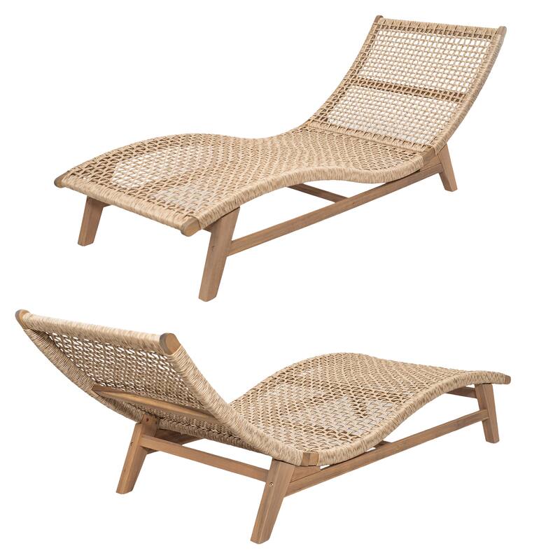 Scott Living Amalfi Outdoor Sun Lounger Acacia Wood Wicker Woven