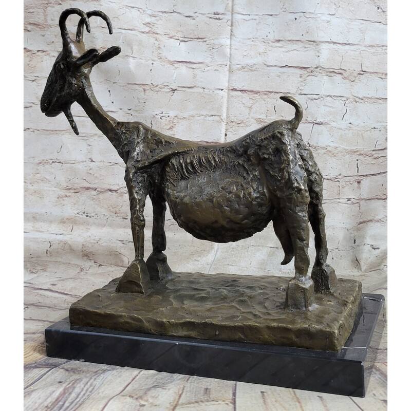 Pablo Pico She Goat 1952 Bronze Statue Sculpture Replica Figure Marble Base