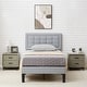 preview thumbnail 34 of 58, VECELO Tufted Upholstered Kids Bed with Adjustable Headboard,Twin Size Bed Set of 2