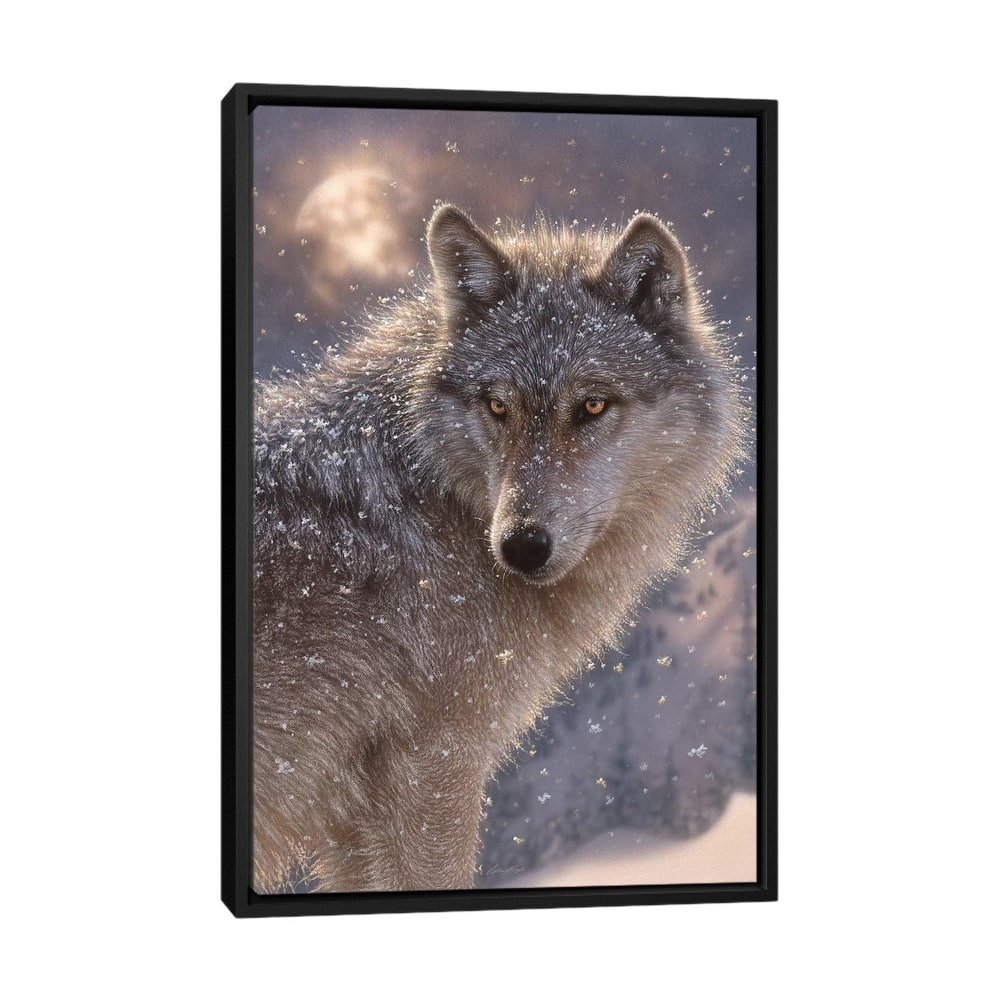 iCanvas "Lone Wolf, Vertical" by Collin Bogle Framed Canvas Print
