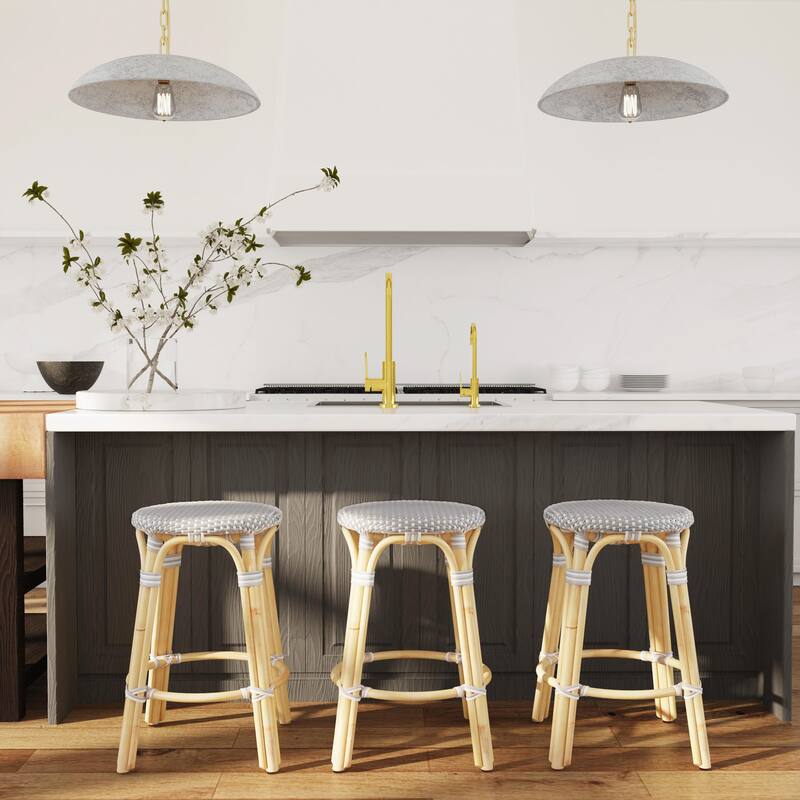 Tobias 24" Rattan Round Counter Stool