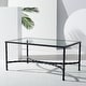 preview thumbnail 2 of 20, SAFAVIEH Couture Matilda Gold Leaf Glass Coffee Table 40" W x 24" D x 18" H - Black - Wood