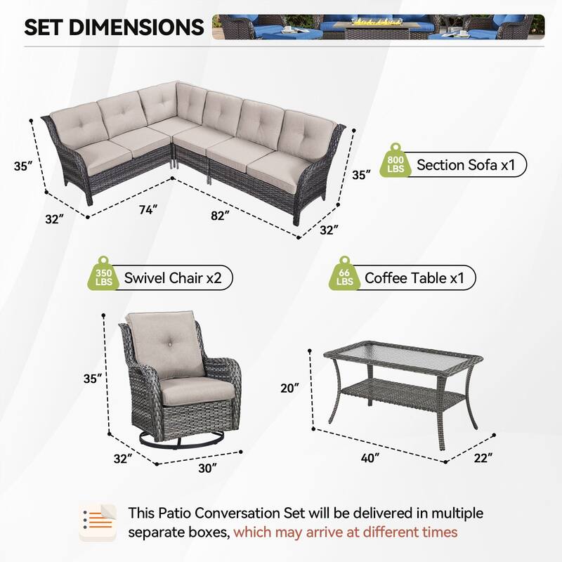 Outdoor Conversation Sets 2 Sectional Sofa Furniture