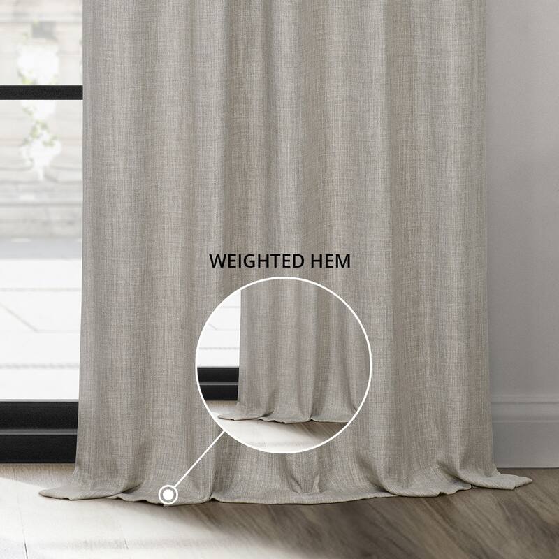 Exclusive Fabrics Grommet Textured Faux Linen Room Darkening Curtains for Bedroom & Living Room Curtains (1 Panel)