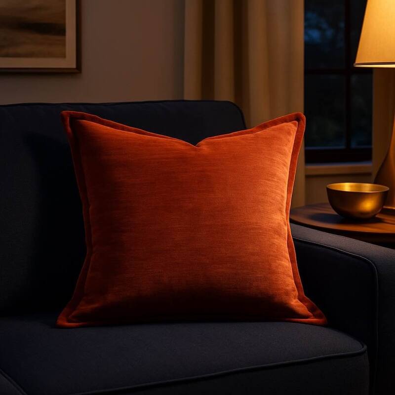 Velvet Throw Pillow - Luxe Mocha Shine with a Soft, Glimmering Finish