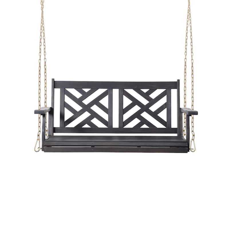 Acacia Wood Porch Swing with 8' Chains and 800lb Capacity
