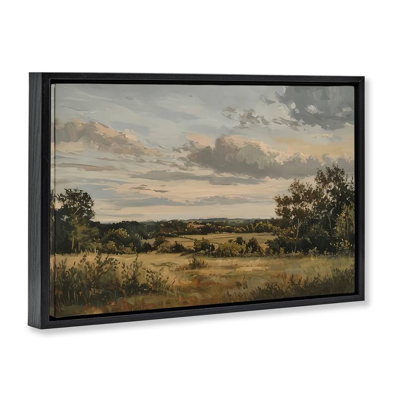 Stupell Evening Light Countryside Framed Floater Canvas Wall Art Design By LSR Creative Studio
