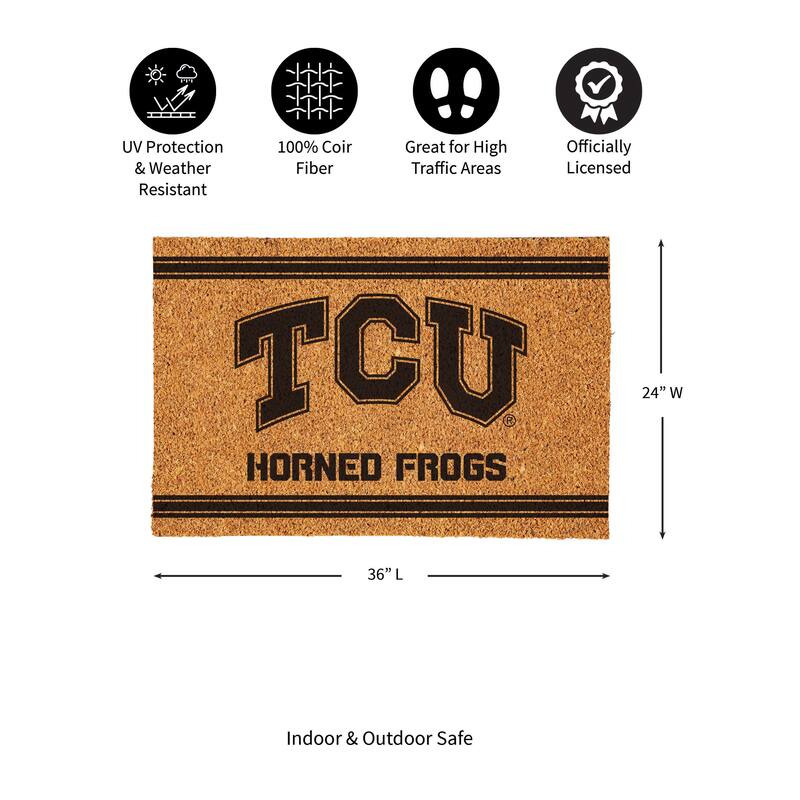 Texas Christian University Monochrome Indoor/Outdoor Coir Door Mat