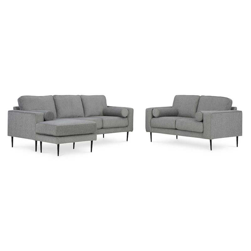 Signature Design by Ashley Hazela Gray 2-Piece Upholstery Package - 85" W x 58" D x 36" H