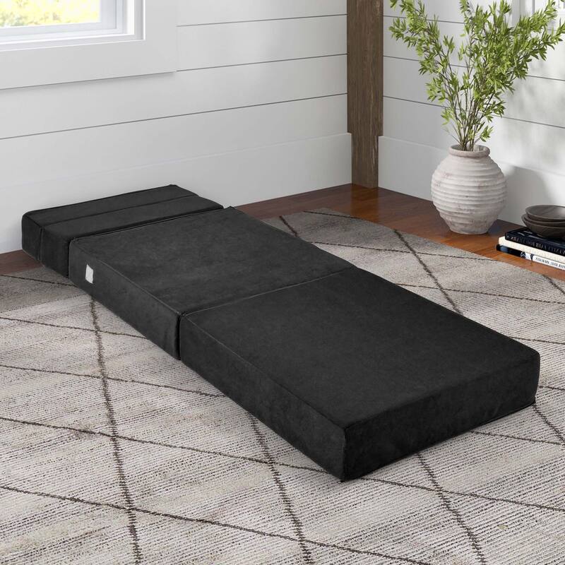 Costway Tri-Fold Fold Down Chair Flip Out Lounger Convertible Sleeper
