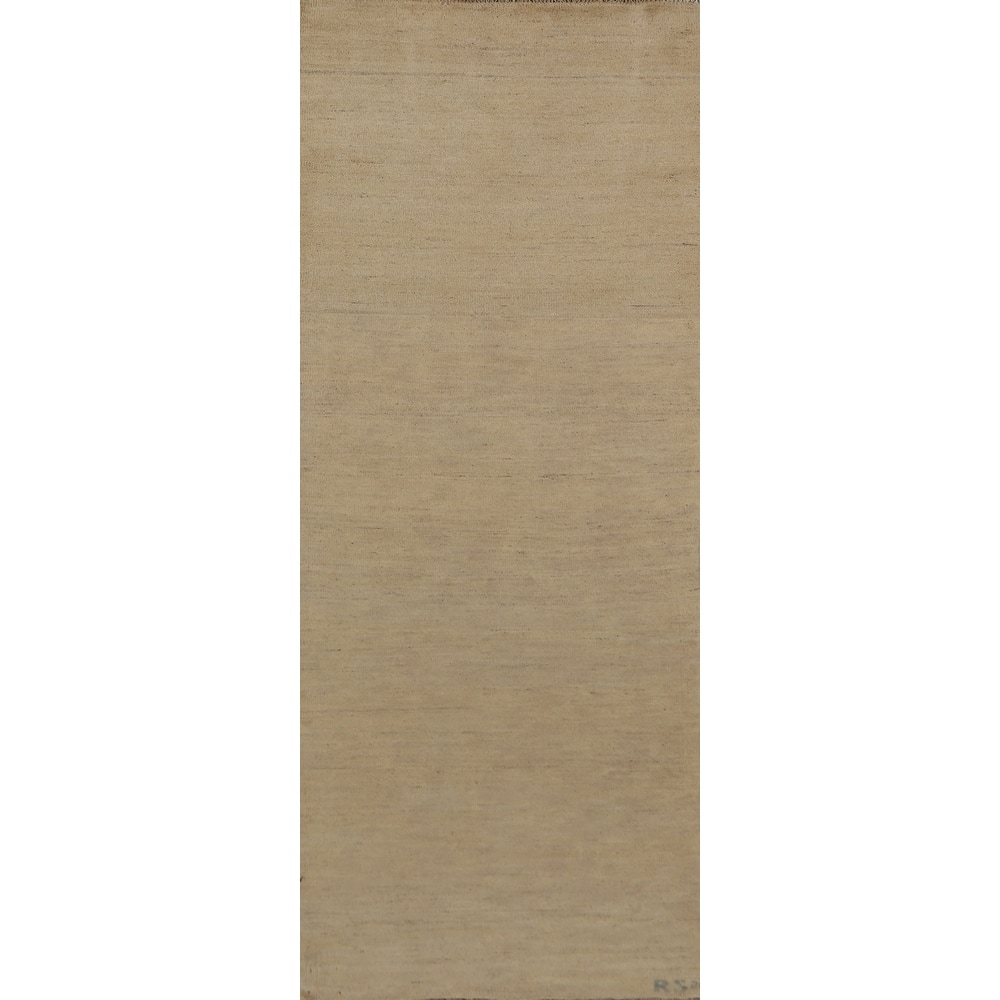 Gabbeh Contemporary / Modern Runner Rug Handmade Wool Carpet - 2'11"x 10'1"