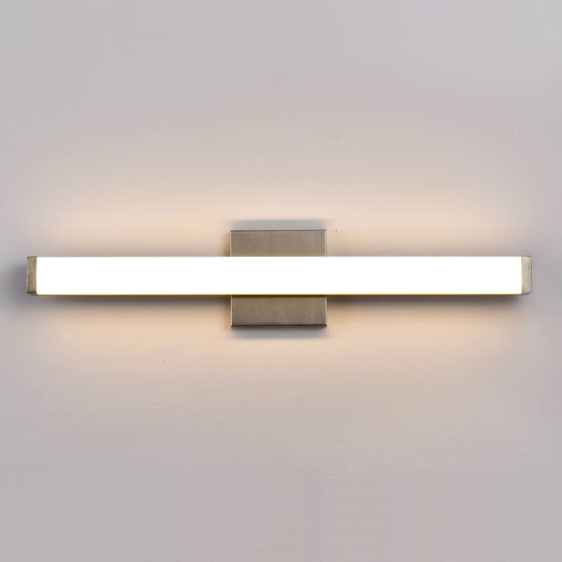 Modern Integrated LED Vanity Light Bar - 6 Variants (24in/30in, Matte Black/Brushed Nickel/Gold), 3000K, Damp Rated for Bathroom