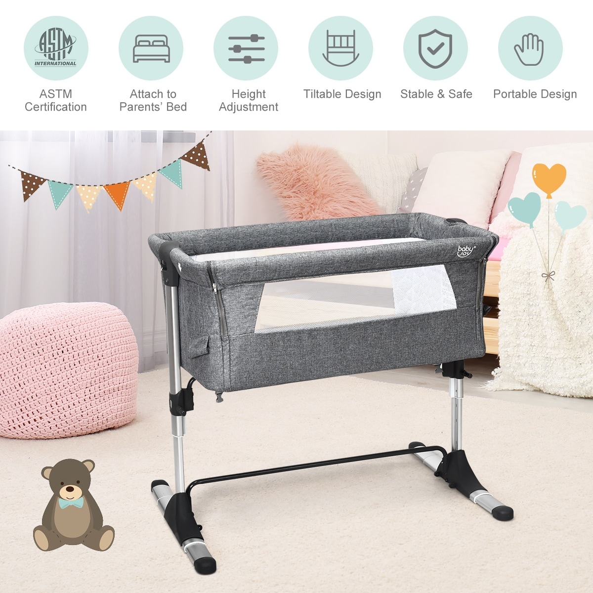 bassinet that attaches to bed