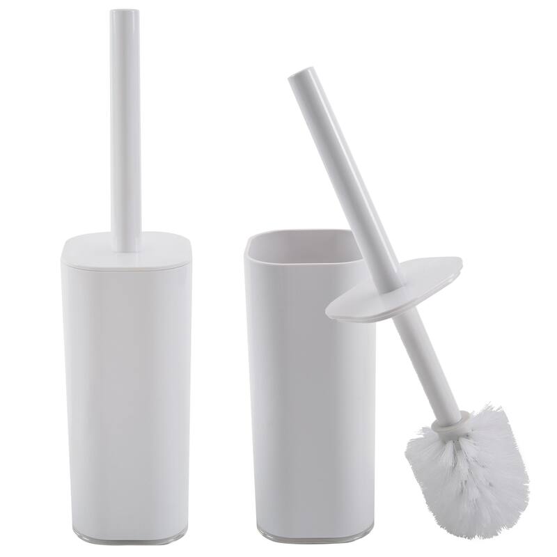 Bath Bliss 2 Pack Acrylic Square Toilet Brush Set - Set - White