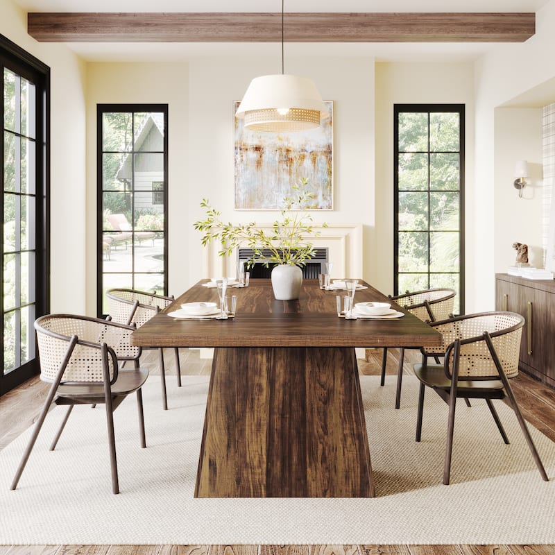 63 Inches Modern Rectangular Dining Table for 4-6