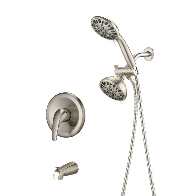 5 inch Wall-Mounted Round Completed Shower System with Handheld Shower and head shower and Tub Faucet
