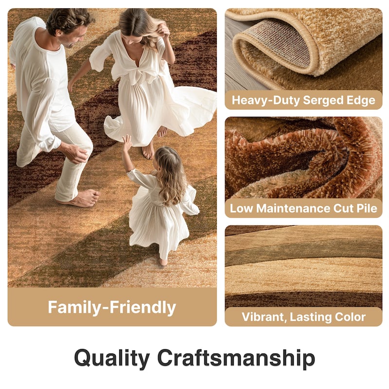 Well Woven Good Vibes Cecilia Modern Striped 3D Hand-Carved Area Rug