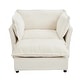 preview thumbnail 3 of 24, Modern Chenille Armchair with Plush Cushions and Movable Ottoman by Harper&Bright Designs