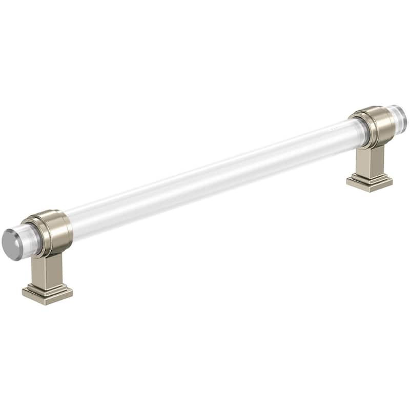 Amerock BP36661 Glacio 8" Center to Center Bar Cabinet Pull - Clear / Polished Nickel