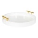 preview thumbnail 57 of 89, Kate and Laurel Lipton Round Decorative Tray with Metal Handles 15.5" Diameter - White/Gold