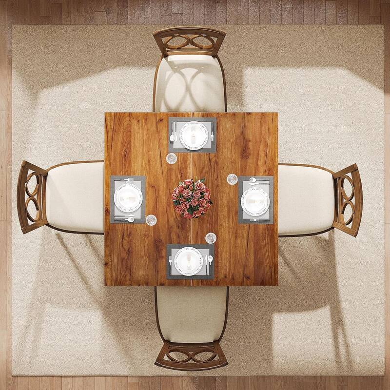 39.4 Inches Square Dining Table Solid Modern Wood Kitchen Table for Dining Room/Living Room Seats 2-4