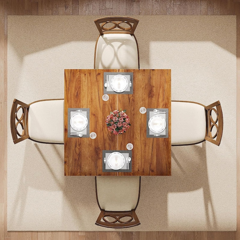Square Dining Table/Desk Solid Wooden Legs Compact Kitchen Table for Dining/Living Room