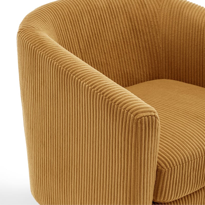 2 Set 360° Swivel Corduroy Accent Chairs Barrel Armchairs