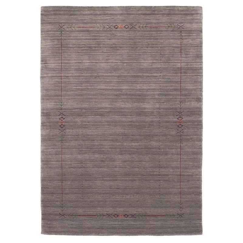 ECARPETGALLERY Hand Loomed Kashkuli Gabbeh Grey Wool Rug - 4'9 x 6'11