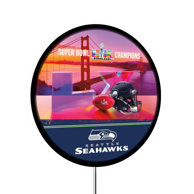 Seattle Seahawks Super Bowl 60 Champions LED Wall Décor Lighted Sign