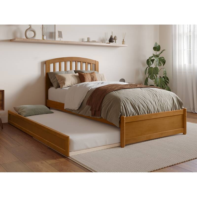 Lucia Platform Bed with Panel Footboard and Twin XL Trundle