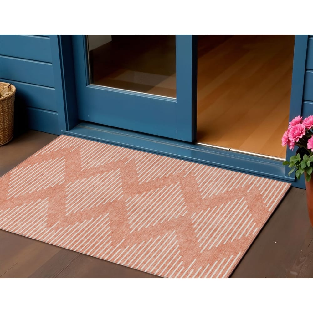 HomeRoots Geometric Transitional Rectangle Outdoor Rug