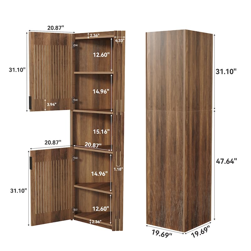 Tall Corner Storage Cabinet with Doors