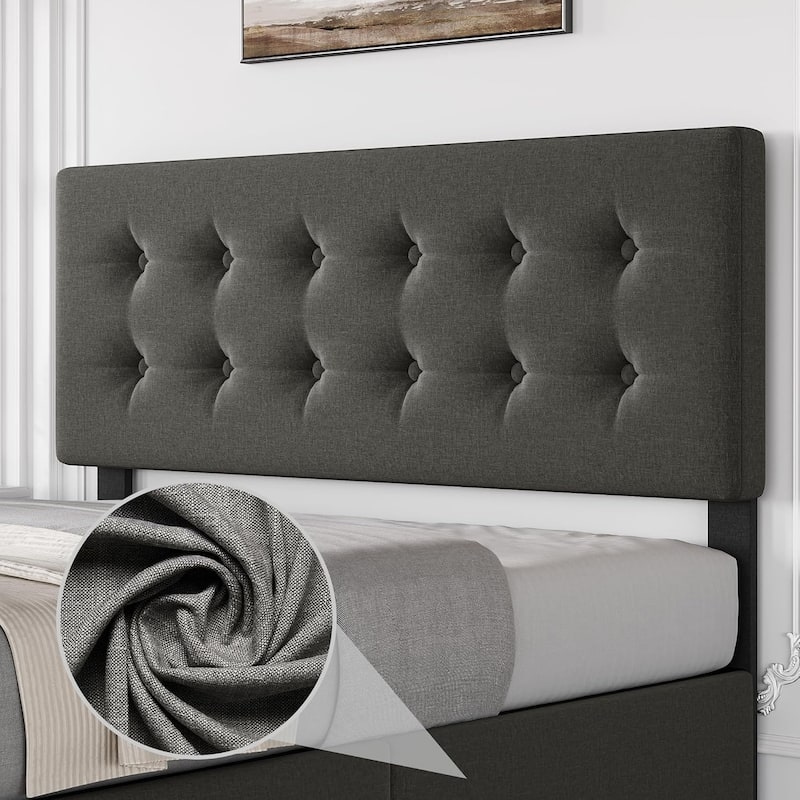 Bed Frame with Adjustable Headboard and 4 Storage Drawers