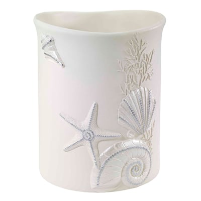 Avanti Linens Sequin Shells Wastebasket