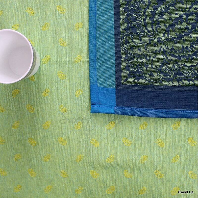 Wipeable Spill Resistant French Cotton Tablecloth