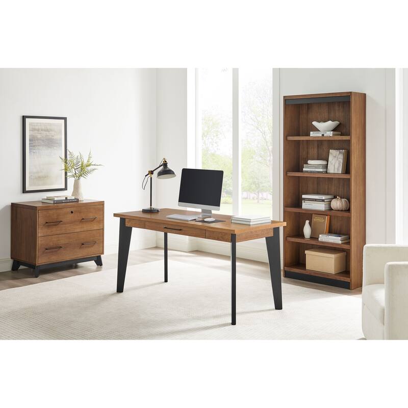Modern Wood Lateral File, Office Lateral File, Storage File Drawer, Fully Assembled, Rich Medium Brown