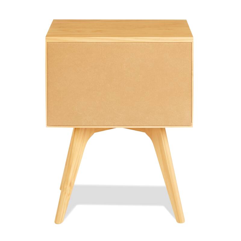 Mid Century Modern One Drawer Nightstand - White Finish